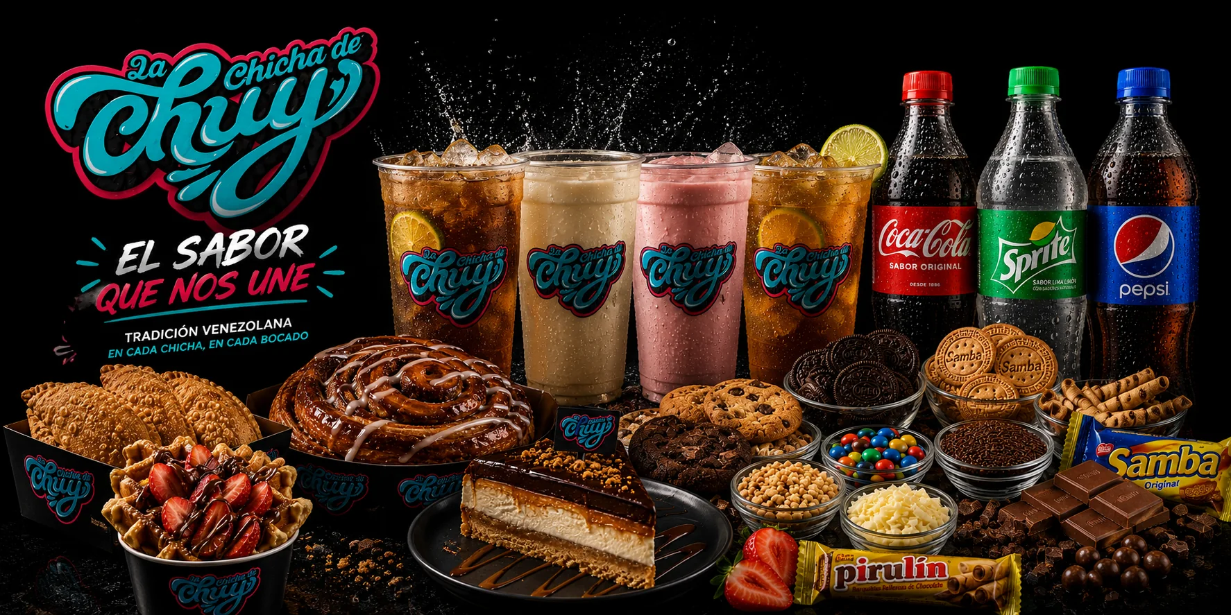 Selección de chichas, dulces y productos La Chicha del Chuy